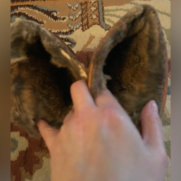 Vintage Bastien Tan Leather Rabbit Fur Lined Boots Size 6 - Picture 10 of 12